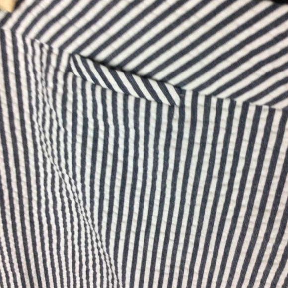 J Crew Factory The Pencil Seersucker Striped Navy & White Cotton Skirt Size 0 - Picture 6 of 9